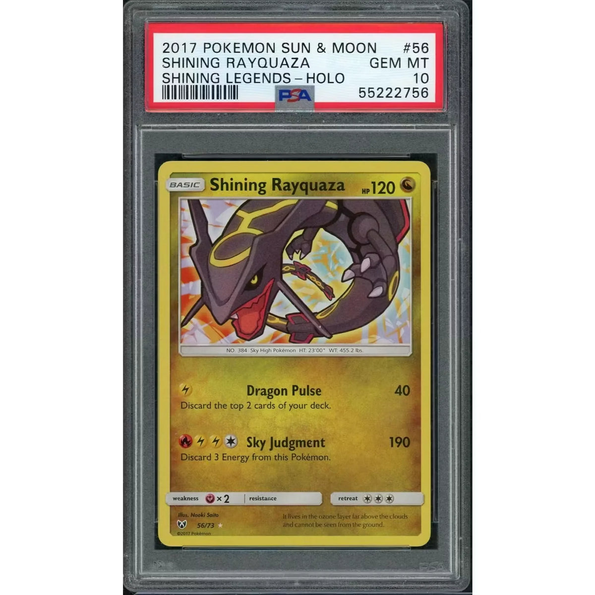 2017 Pokemon Shining Legends Shining Rayquaza Holo #56 | PSA 10 | P5180379