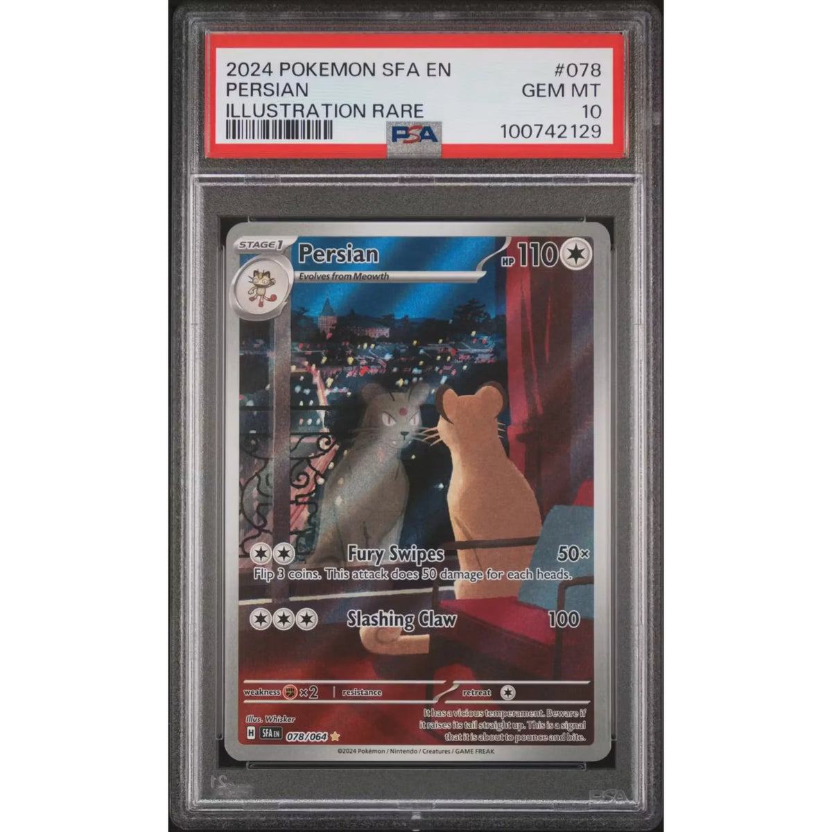 Pokemon Shrouded Fable Persian 078/064 | PSA 10 Gem Mint | P5180382