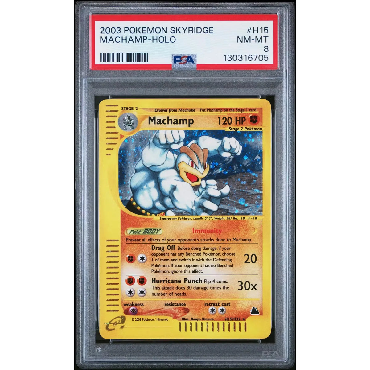 Pokemon Skyridge Machamp H15/H32 PSA 8 Graded Card - D2 | P5180392