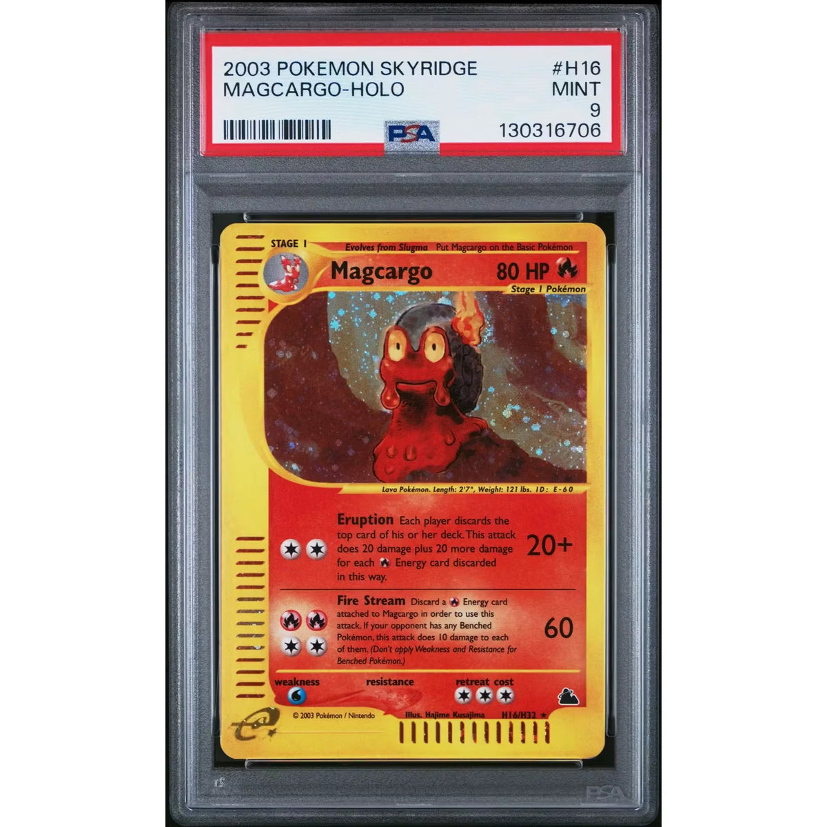 Pokemon Skyridge Magcargo H16/H32 Holo | PSA 9 | P5180393
