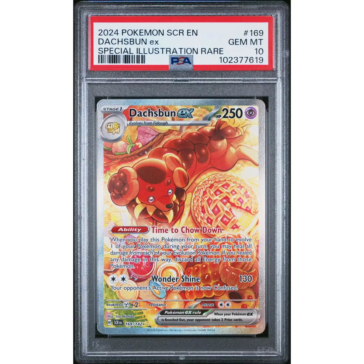 Pokemon Dachsbun ex 169/142 PSA 10 Gem Mint | Stellar Crown | P5180400
