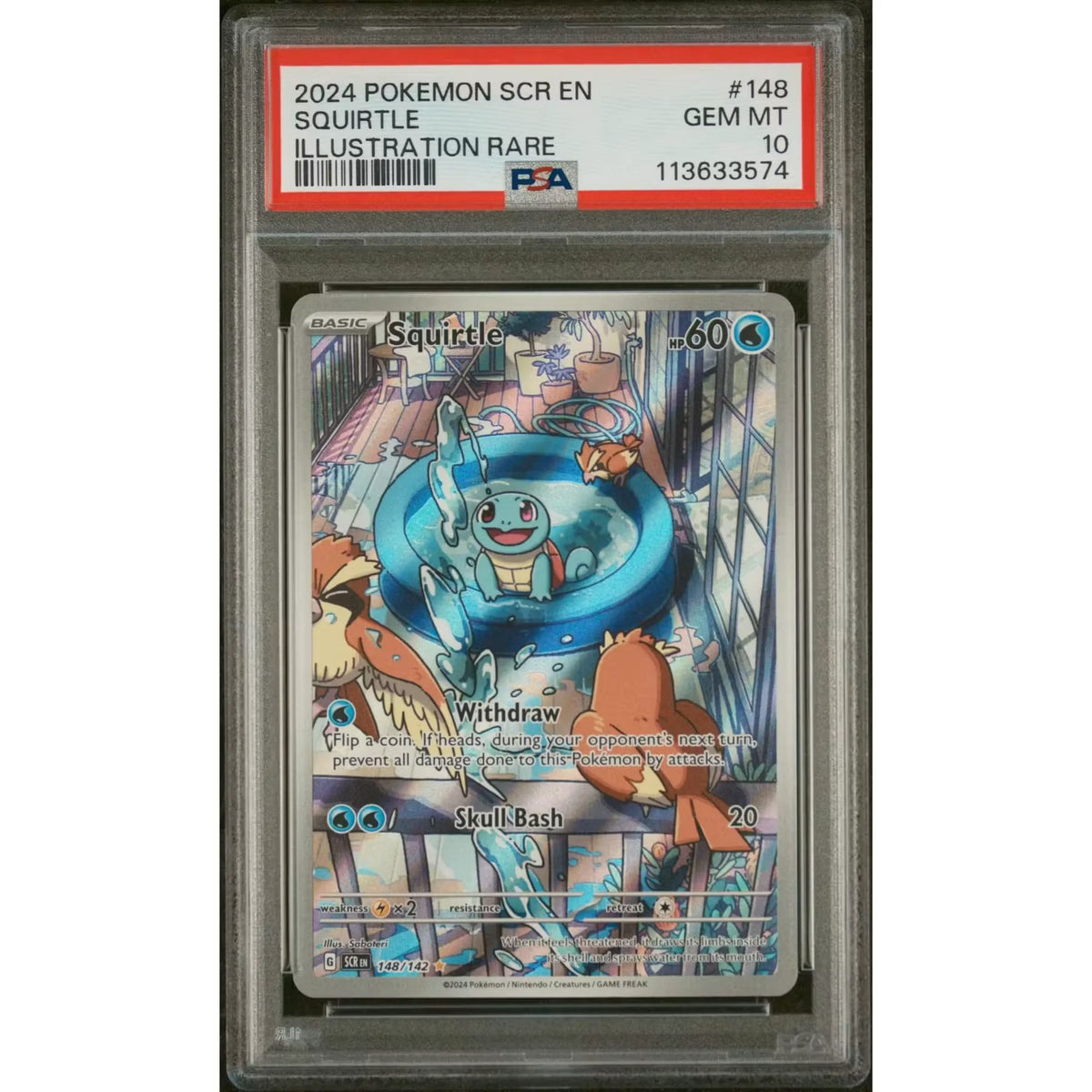 Pokemon Stellar Crown Squirtle 148/142 | PSA 10 Gem Mint | P5180402