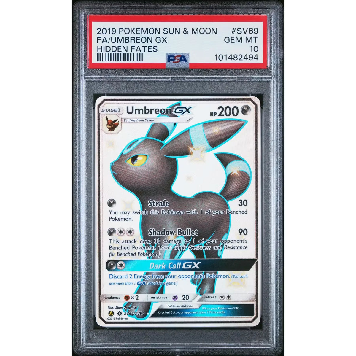 Pokemon Umbreon GX SV69/SV94 Shiny Vault | PSA 10 Gem Mint | P5180419