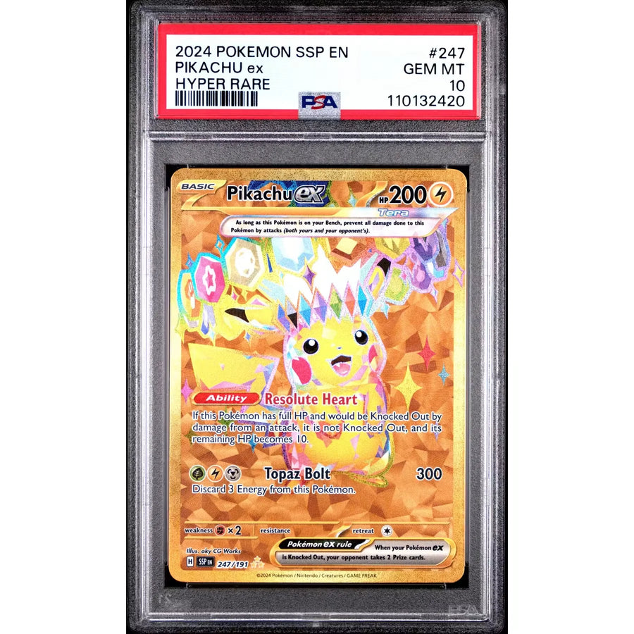 Pikachu ex 247/191 PSA 10 GEM MINT | Surging Sparks | P5180431