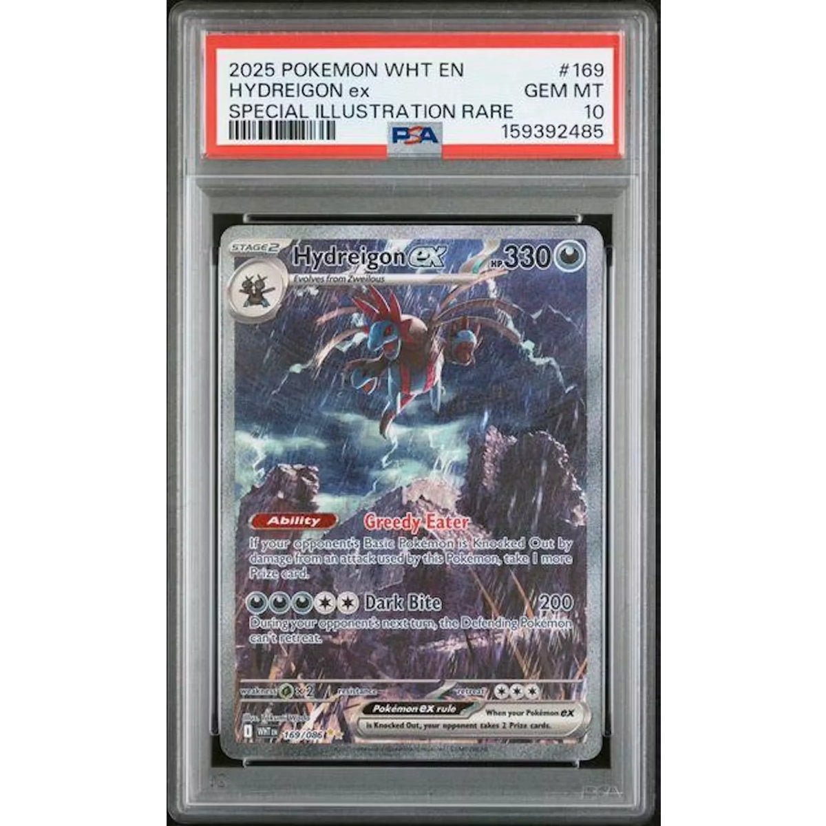 2025 Pokémon White Flare Hydreigon ex Special Illustration Rare #169 | PSA 10 | P5180549
