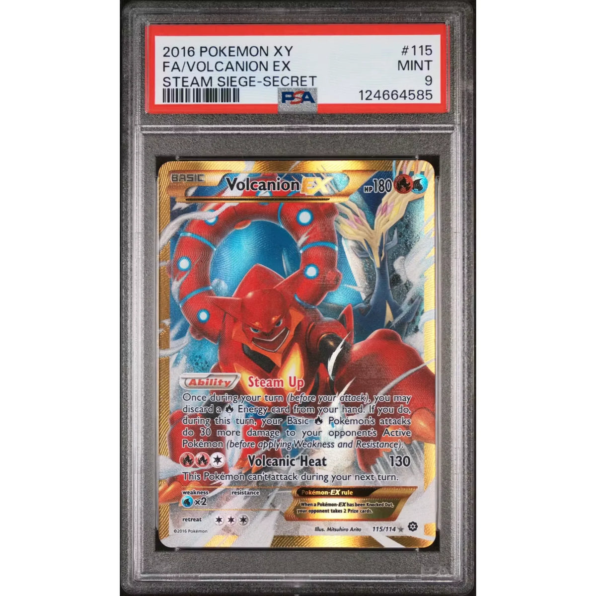 Pokemon Steam Siege Volcanion EX 115/114 | PSA 9 Graded | P5180573