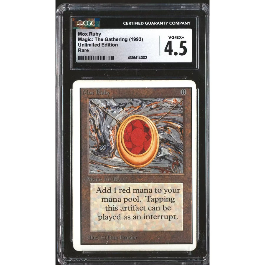 Magic the Gathering Unlimited Mox Ruby | CGC 4.5 Graded | Moderate Play | P5180667