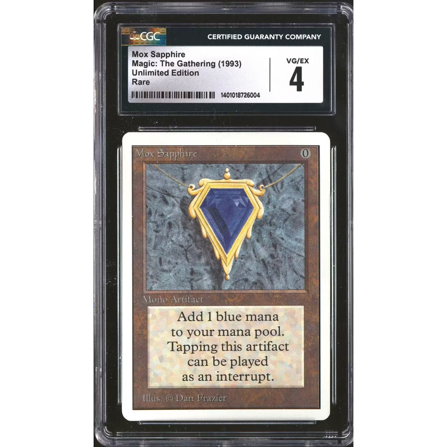 Magic the Gathering Mox Sapphire Unlimited | CGC 4 Heavily Played | P5180668