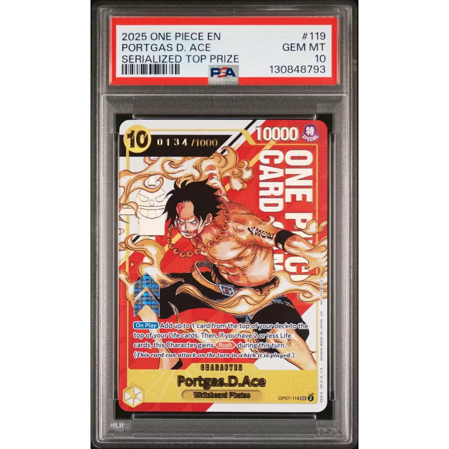 Portgas D. Ace Signed Promo Card OP07-119 | PSA 10 Gem Mint | P5182170