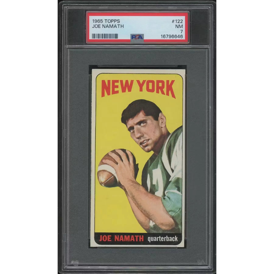 Joe Namath 1965 Topps Football #122 Rookie Card | PSA 7 NM | P5182176