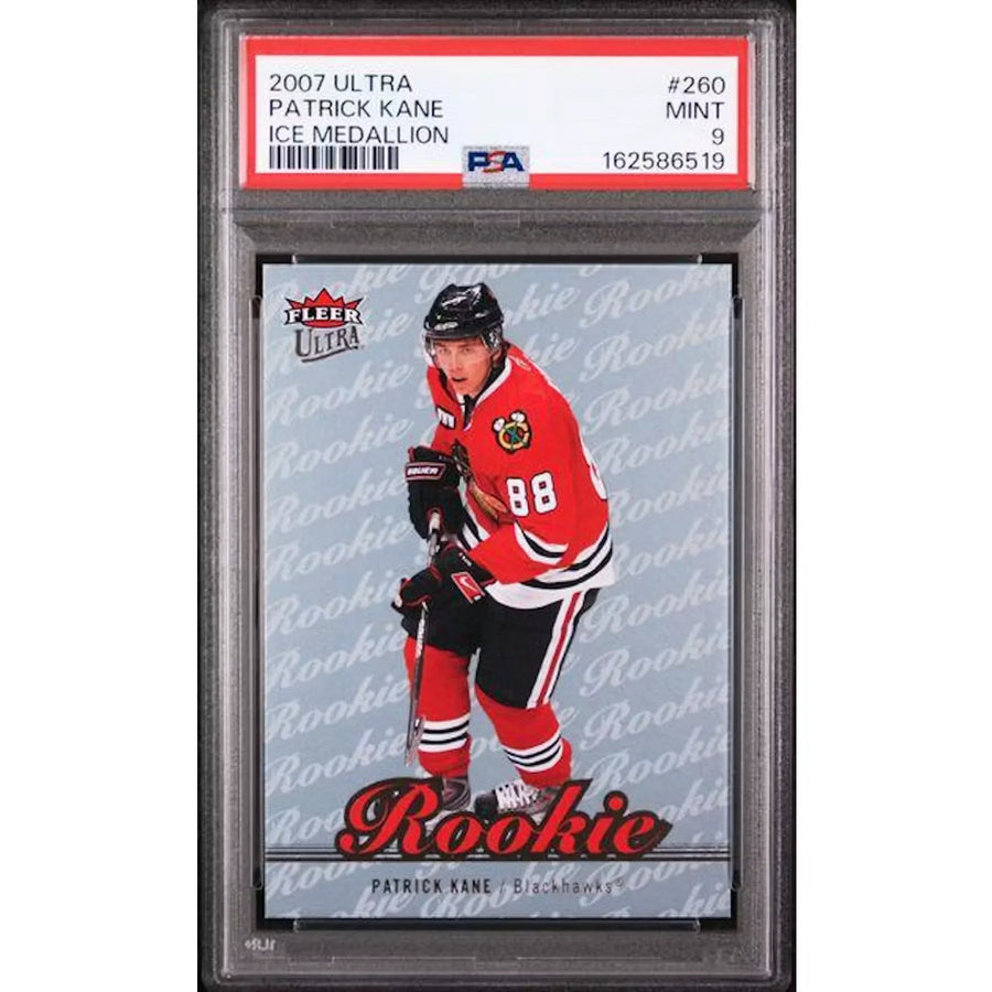 Patrick Kane 2007 Fleer Ultra Ice Medallion Rookie #260 Card | PSA 9 | P5182184