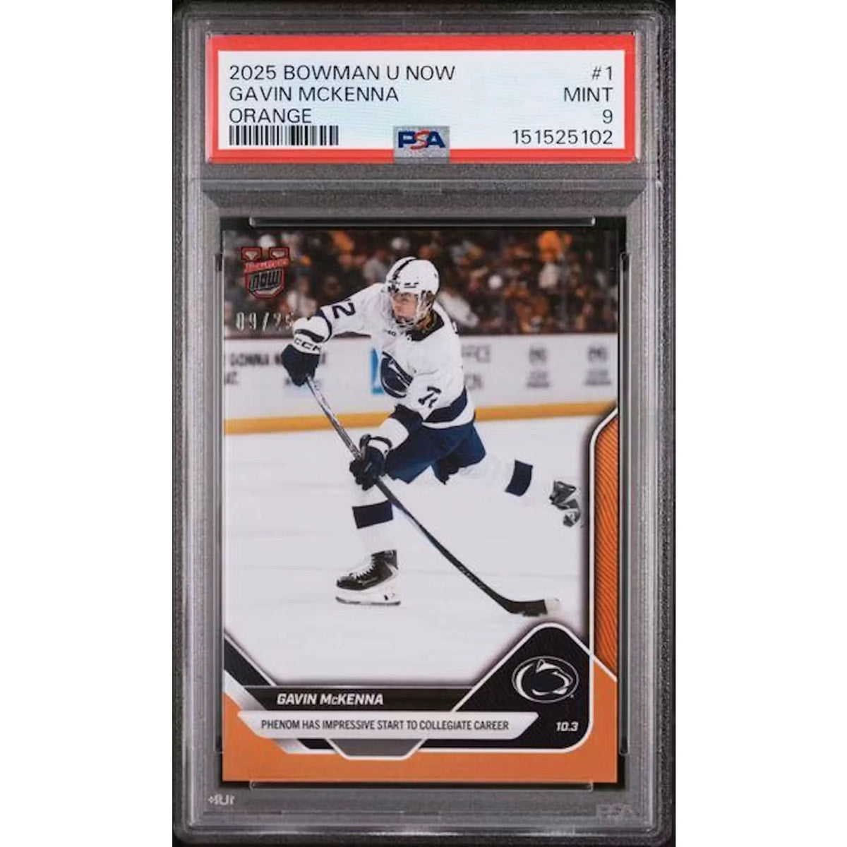 Gavin McKenna 2025 Topps Bowman U Now Orange/25 #1 | PSA 9 | P5182197