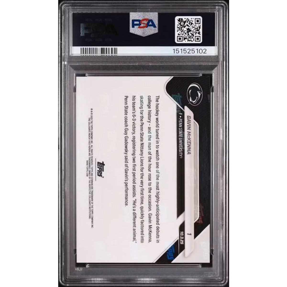 Gavin McKenna 2025 Topps Bowman U Now Orange/25 #1 | PSA 9 | P5182197