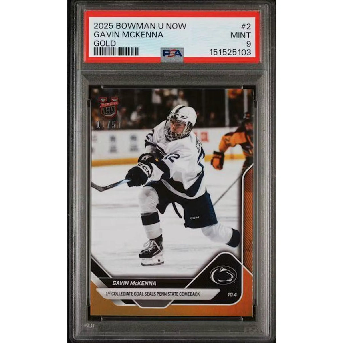 Gavin McKenna 2025 Topps Bowman U Now Gold #2 | PSA 9 | P5182203