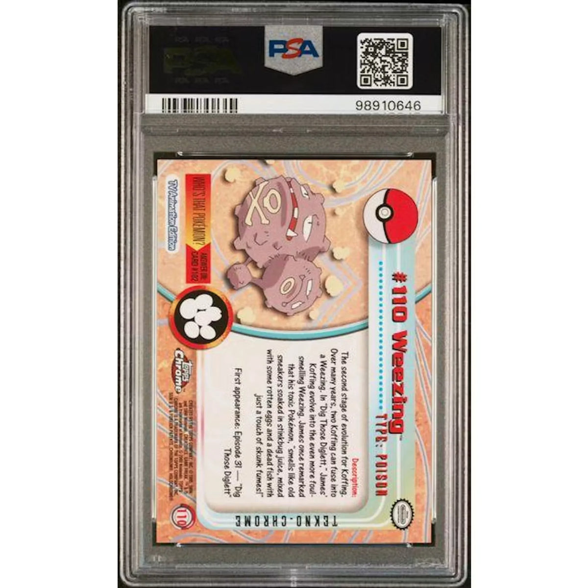 2000 Topps Chrome Weezing Pokemon T.V. Tekno #110 PSA 10 | P5182215