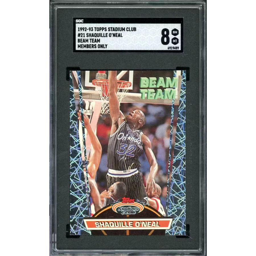 Shaquille O'Neal 1992-93 Topps Stadium Club Beam Team Members Only #21 SGC 8 | P5182249
