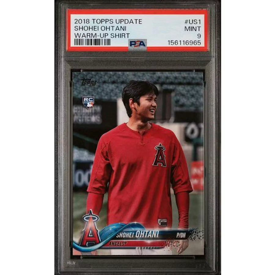 Shohei Ohtani 2018 Topps Update Rookie Warm-Up Shirt SP #US1 | PSA 9 | P5182261