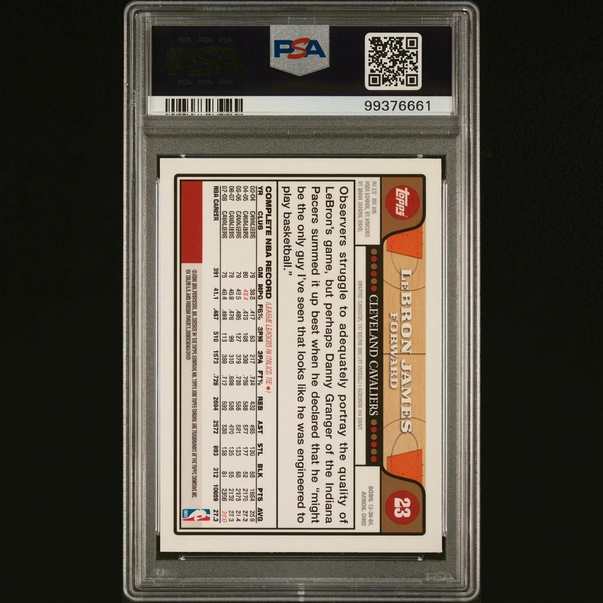 LeBron James 2008 Topps Chrome #23 | PSA 9 | P5182264