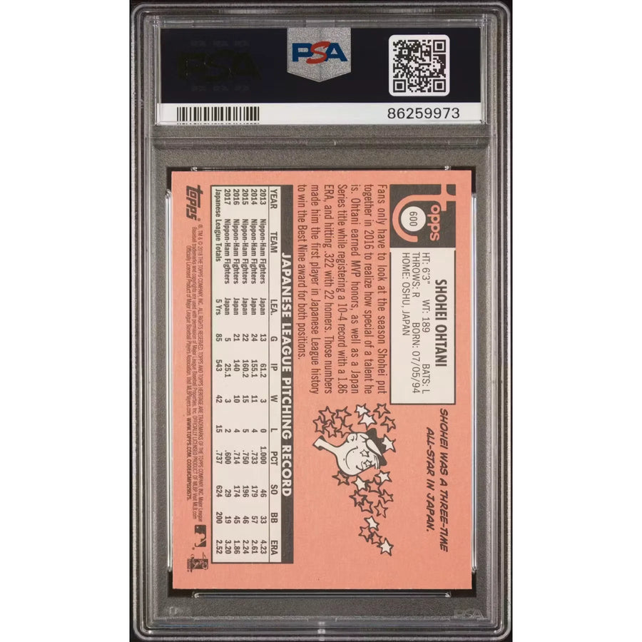 2018 Topps Heritage Shohei Ohtani Rookie #600 PSA 10 - D4 | P5182300