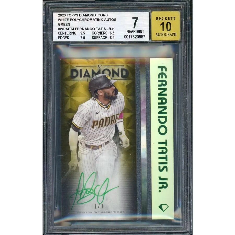 Fernando Tatis Jr. Signed 2023 Topps Diamond Icons Card | BGS 7 Green 1/1 | P5182309
