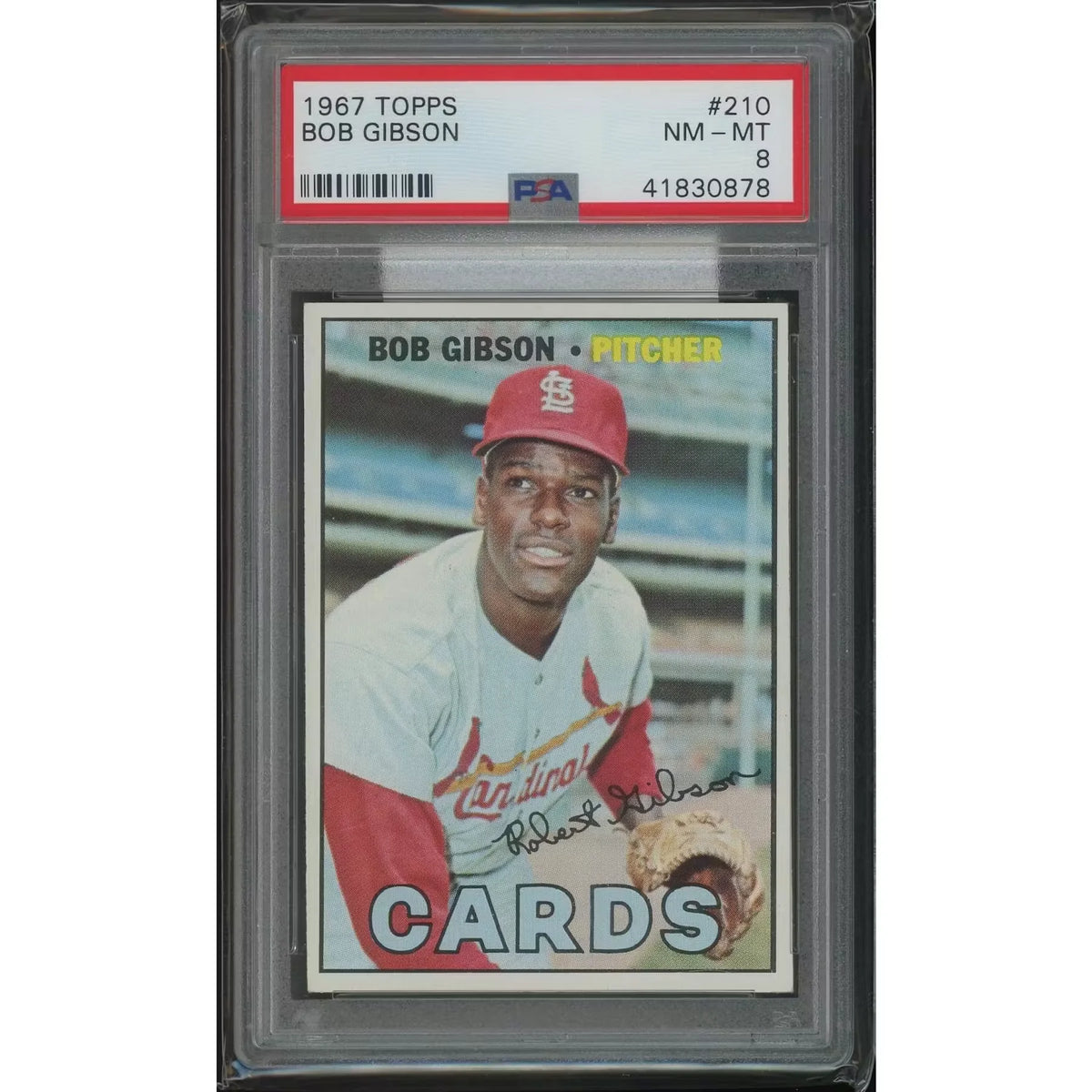 Bob Gibson 1967 Topps Baseball #210 | PSA 8 NM-MT | P5182324