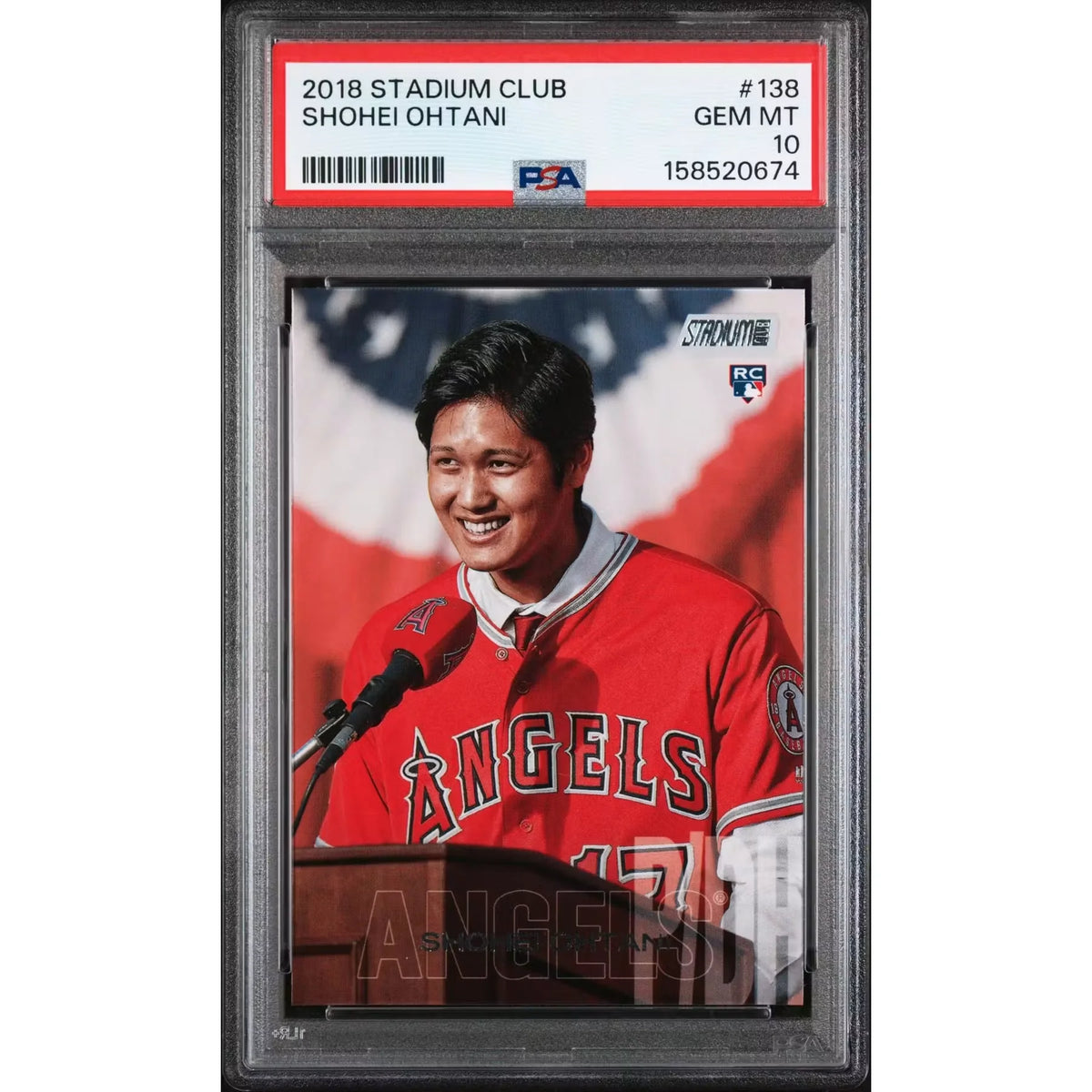 2018 Topps Stadium Club Shohei Ohtani Rookie #138 PSA 10 - D2 | P5182326