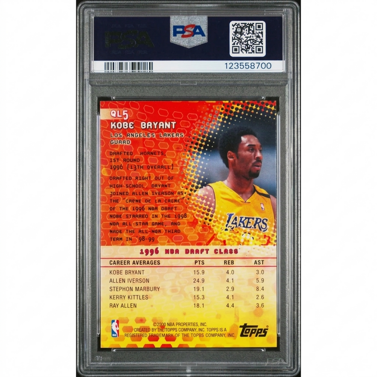 Kobe Bryant 2000 Topps Quantum Leaps #QL5 Card | PSA 8 | P5182373