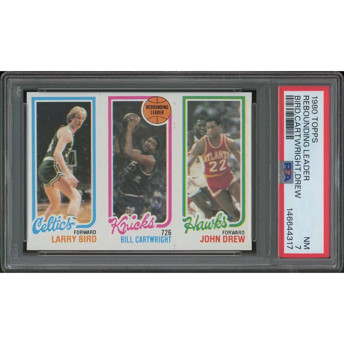 1980-81 Topps Basketball Rookie Card | Bill Cartwright, John Drew & Larry Bird | P5182470