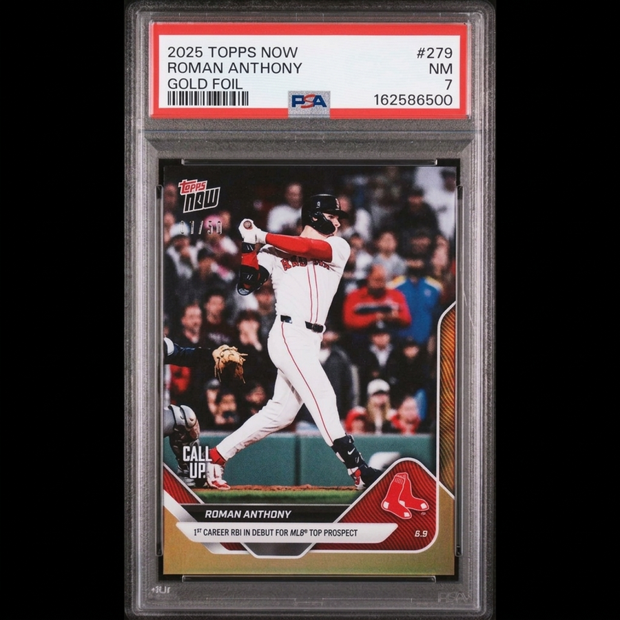 Roman Anthony 2025 Topps Now Call Up Gold Foil #279 Card | PSA 7 | P5182489