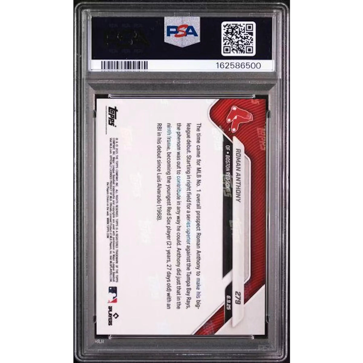 Roman Anthony 2025 Topps Now Call Up Gold Foil #279 Card | PSA 7 | P5182489