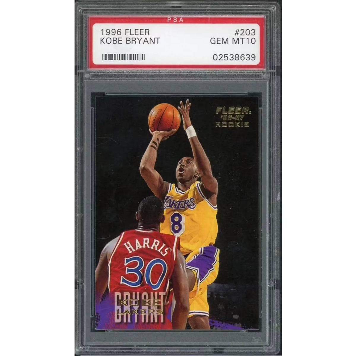 Kobe Bryant 1996 Fleer Rookie Card #203 | PSA 10 Gem Mint | P5182552