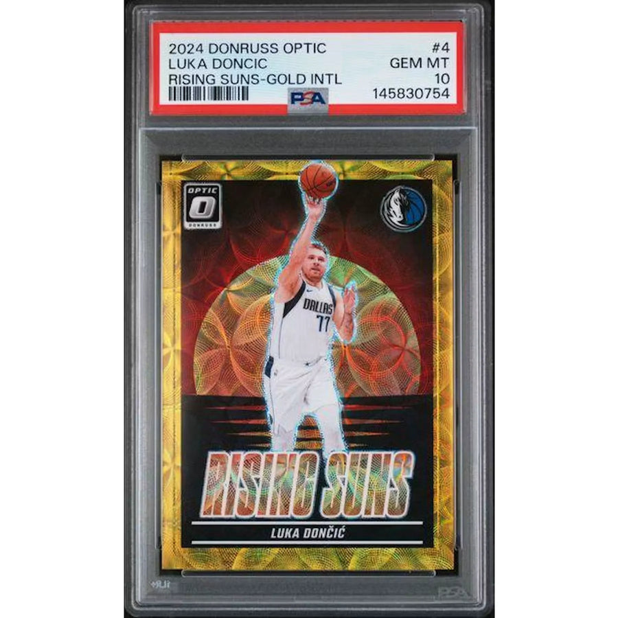 Luka Doncic 2024 Panini Donruss Optic Rising Suns Gold #4 | PSA 10 | P5182595