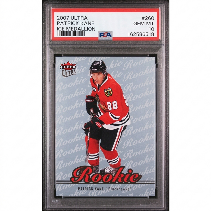 Patrick Kane 2007 Fleer Ultra Ice Medallion Rookie Card #260 | PSA 10 | P5182601