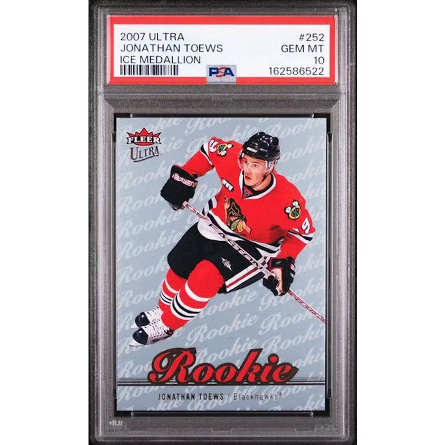 Jonathan Toews 2007 Fleer Ultra Ice Medallion Rookie #252 Card | PSA 10 | P5182602