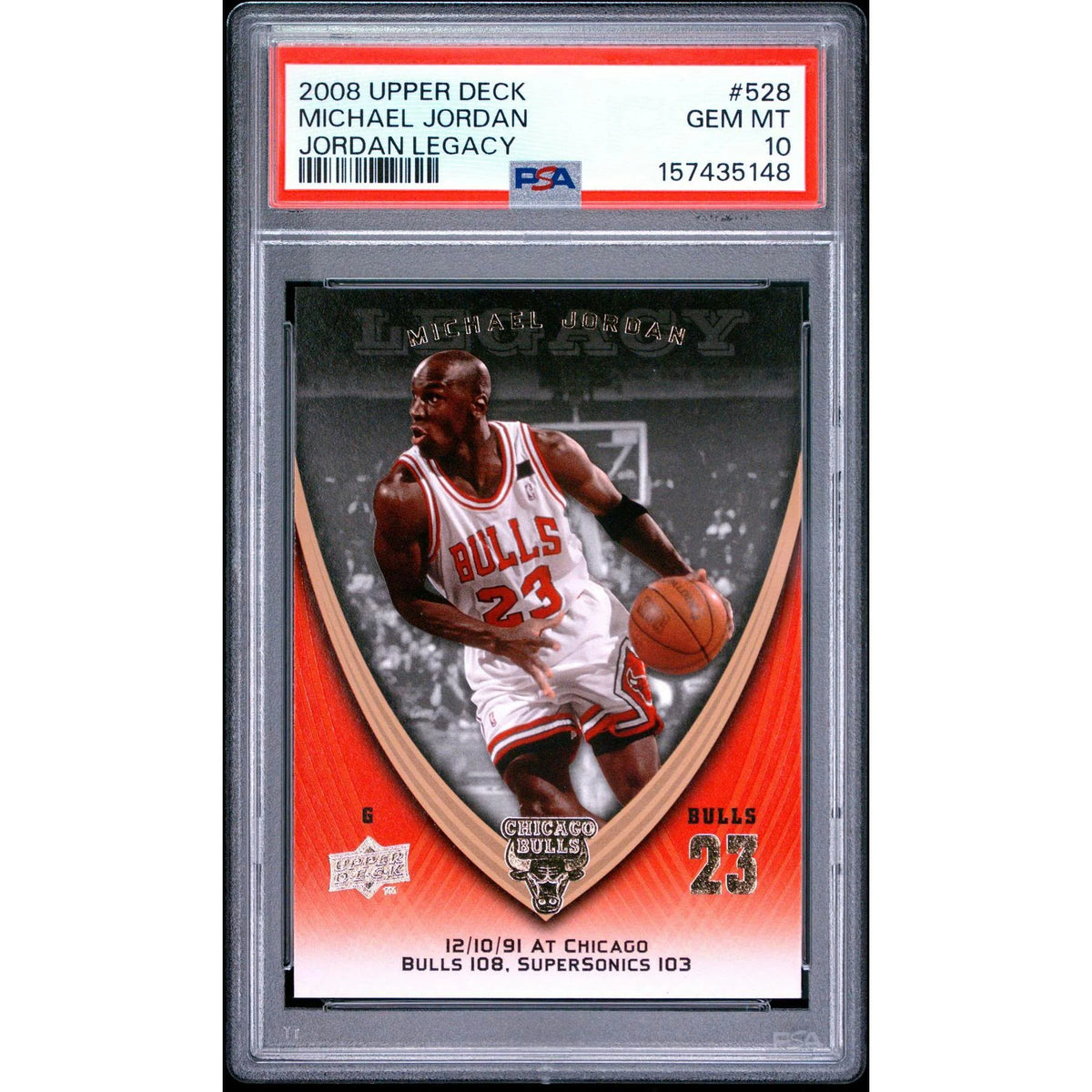 2008 Michael Jordan Jordan Legacy #528 Card | PSA 10 | P5182603