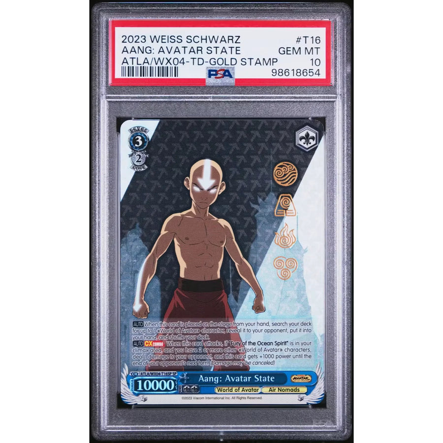 Weiss Schwarz Aang Avatar State T16 Gold Stamp | PSA 10 Gem Mint | P5182631