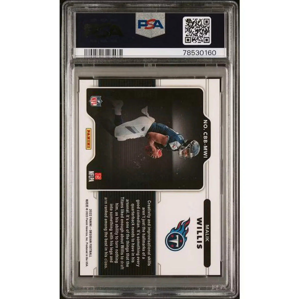 Malik Willis 2022 Panini Obsidian Rookie Color Blast Black | PSA 10 | P5182640