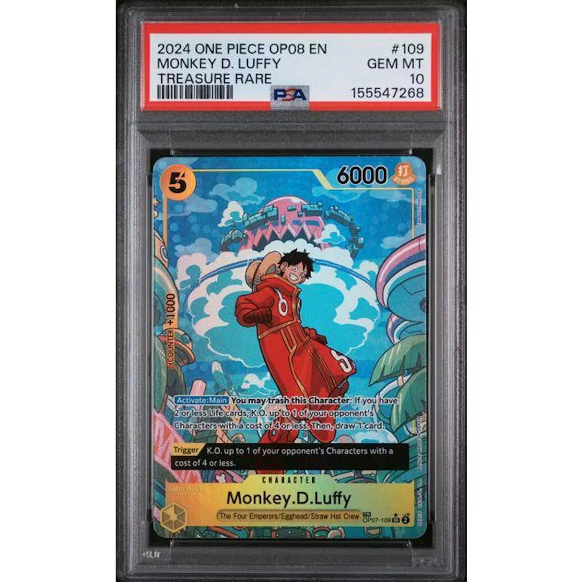 2024 One Piece Two Legends Monkey D. Luffy Treasure Rare #109 PSA 10 | P5182648