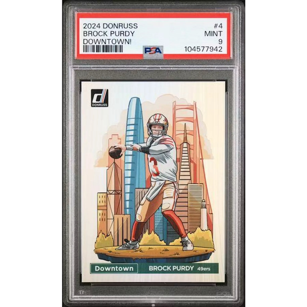 Brock Purdy 2024 Panini Donruss Downtown Rookie #4 | PSA 9 | P5182665