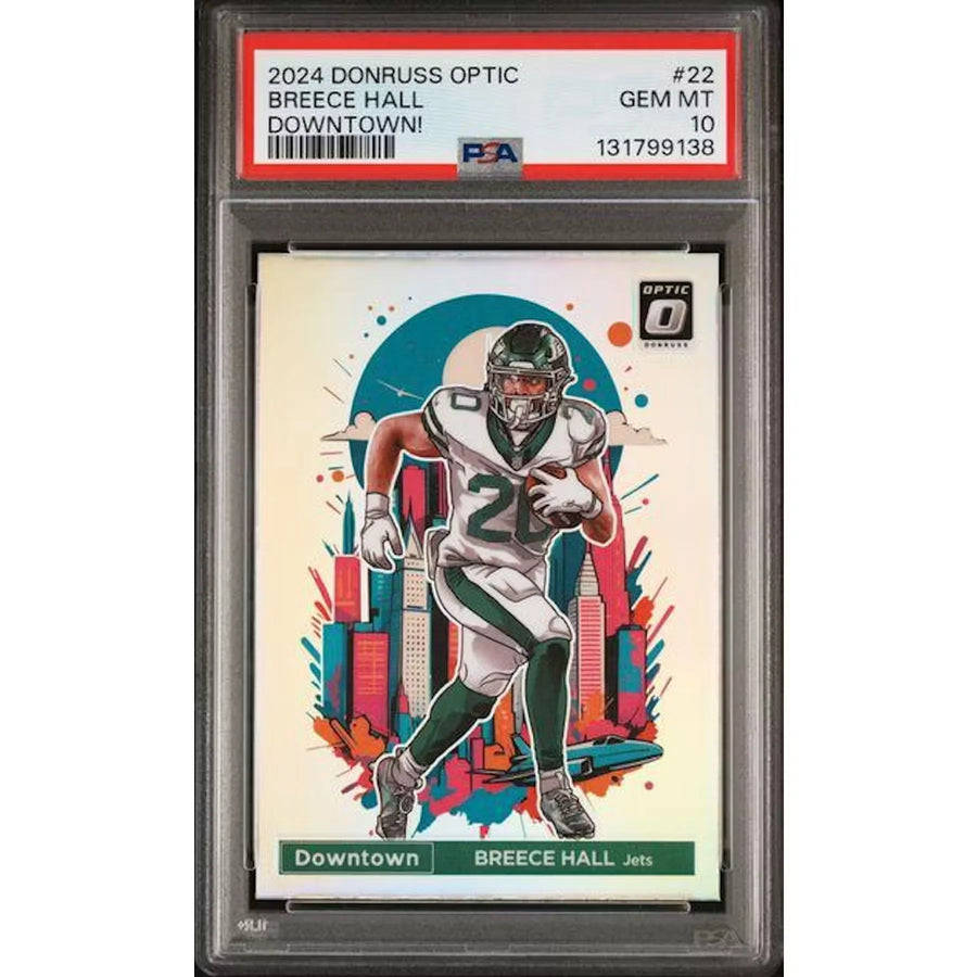Breece Hall 2024 Panini Donruss Optic Downtown #22 | PSA 10 | P5182668
