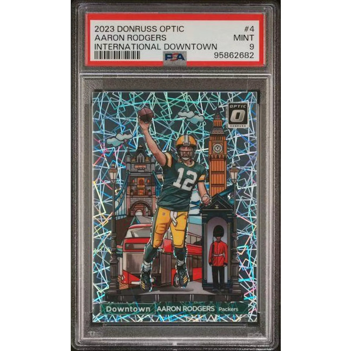 Aaron Rodgers 2023 Panini Donruss Optic International Downtown #4 | PSA 9 | P5182672