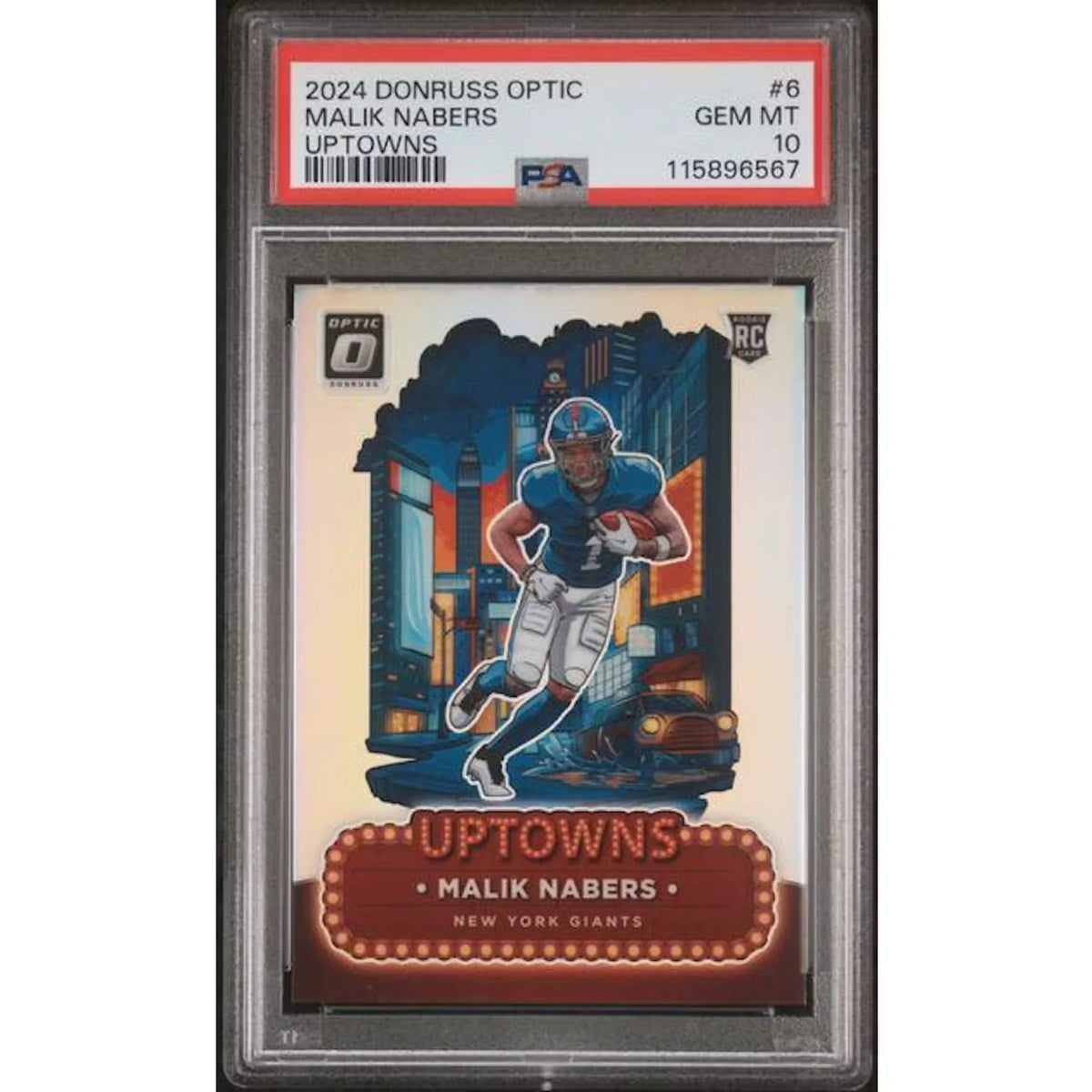 Malik Nabers 2024 Panini Donruss Optic Uptowns Rookie #6 | PSA 10 | P5182690