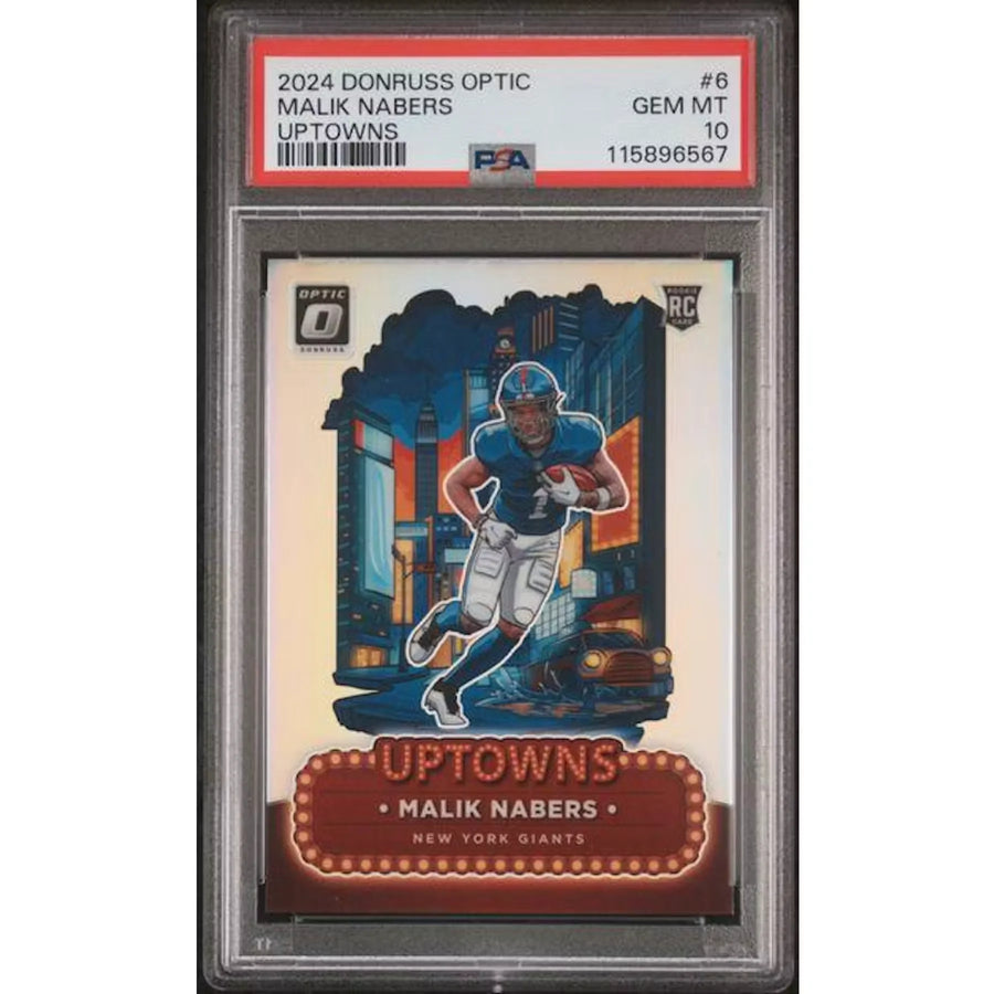Malik Nabers 2024 Panini Donruss Optic Uptowns Rookie #6 | PSA 10 | P5182690