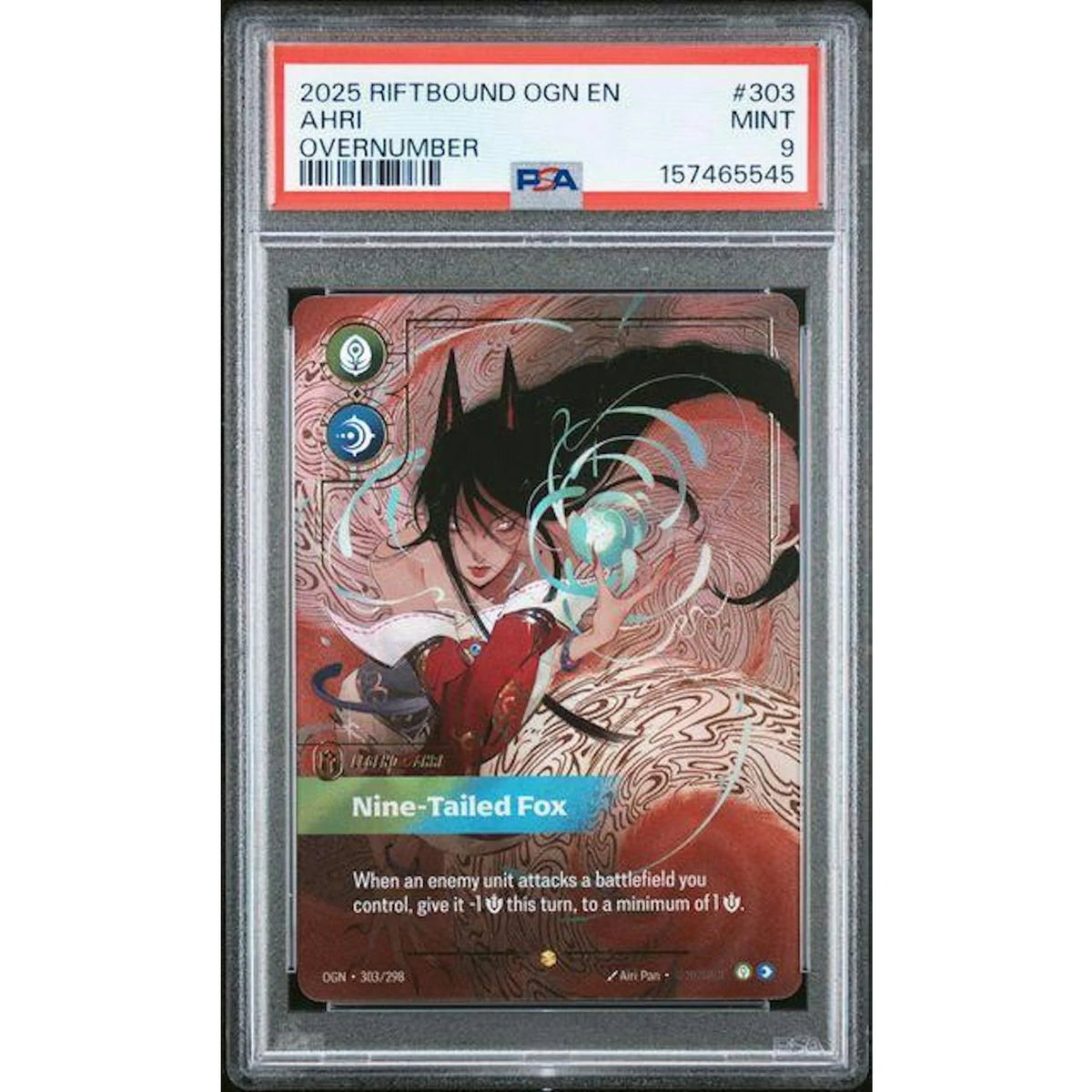 2025 Riftbound League of Legends Origins Ahri #303 | PSA 9 | P5182692