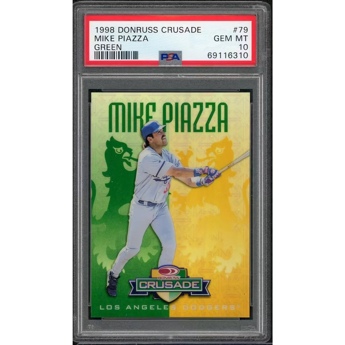 1998 Donruss Mike Piazza Crusade Green #79 | PSA 10 | P5182712