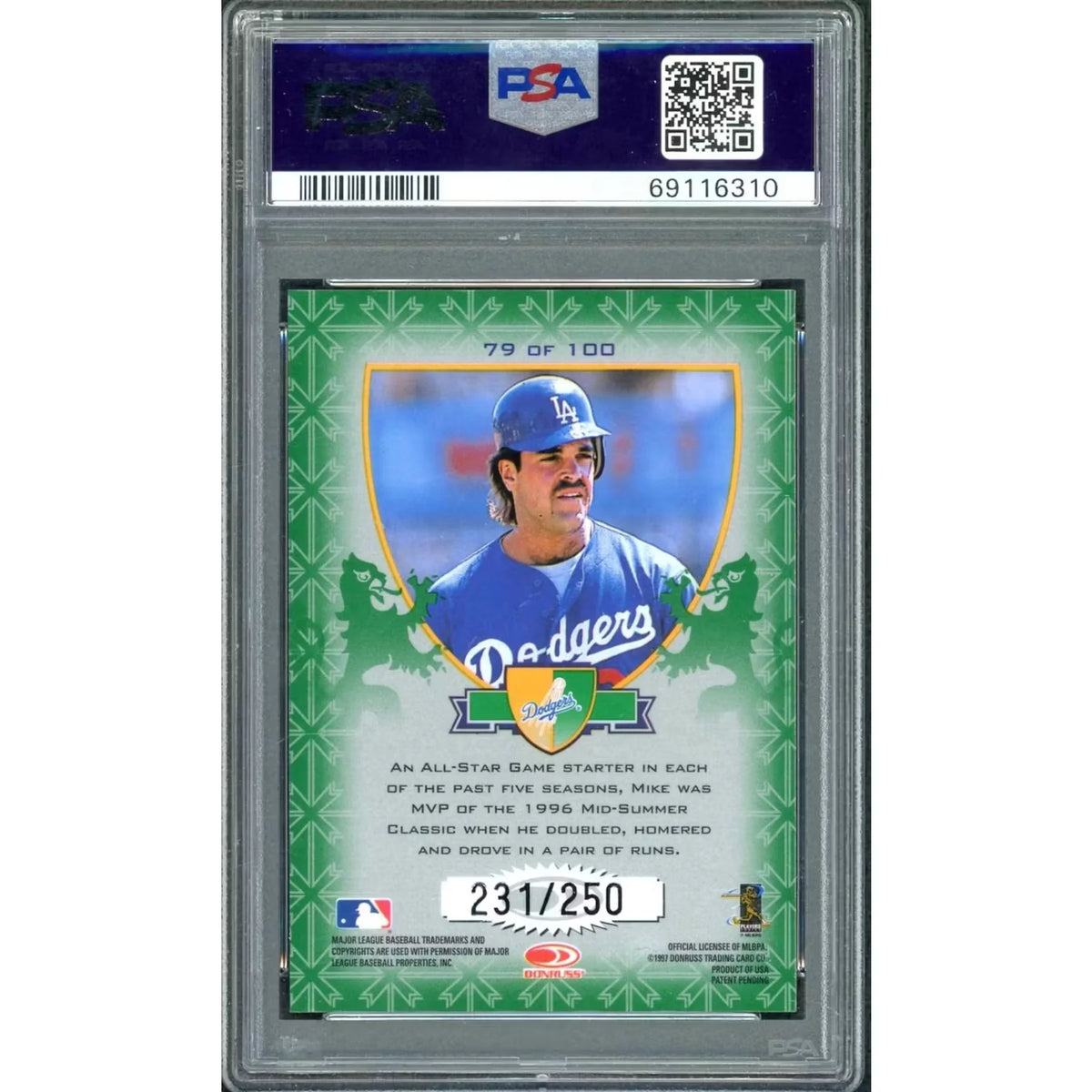 1998 Donruss Mike Piazza Crusade Green #79 | PSA 10 | P5182712