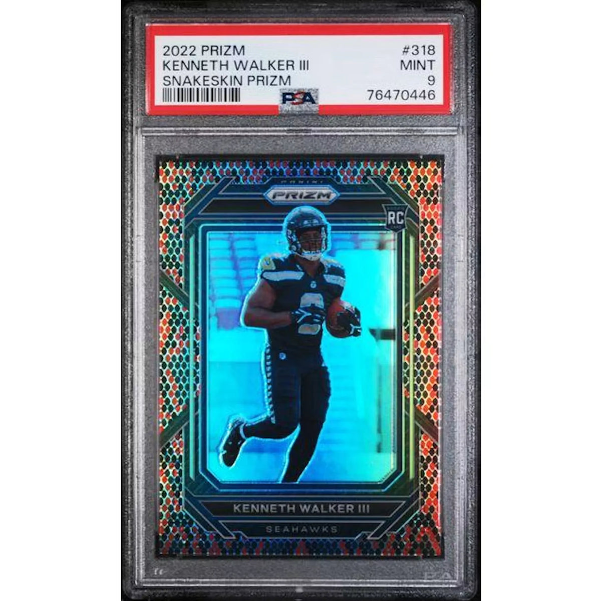 Kenneth Walker III 2022 Panini Prizm Snakeskin Rookie #318 | PSA 9 | P5182713