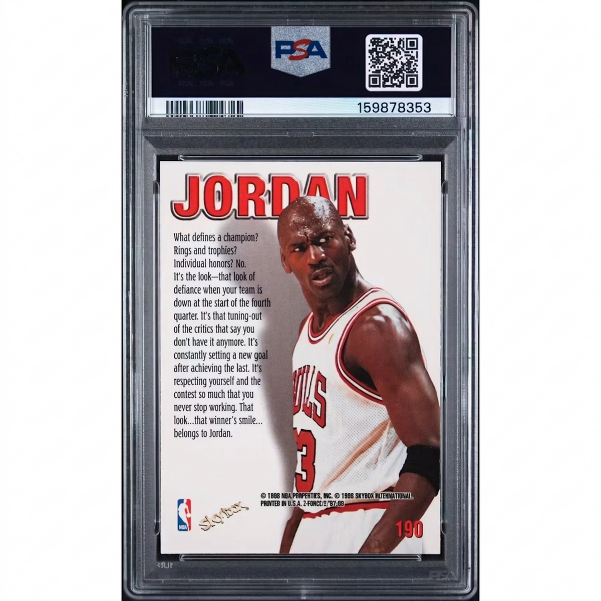 Michael Jordan 1997 Skybox Z-Force Zupermen #190 | PSA 9 | P5182717