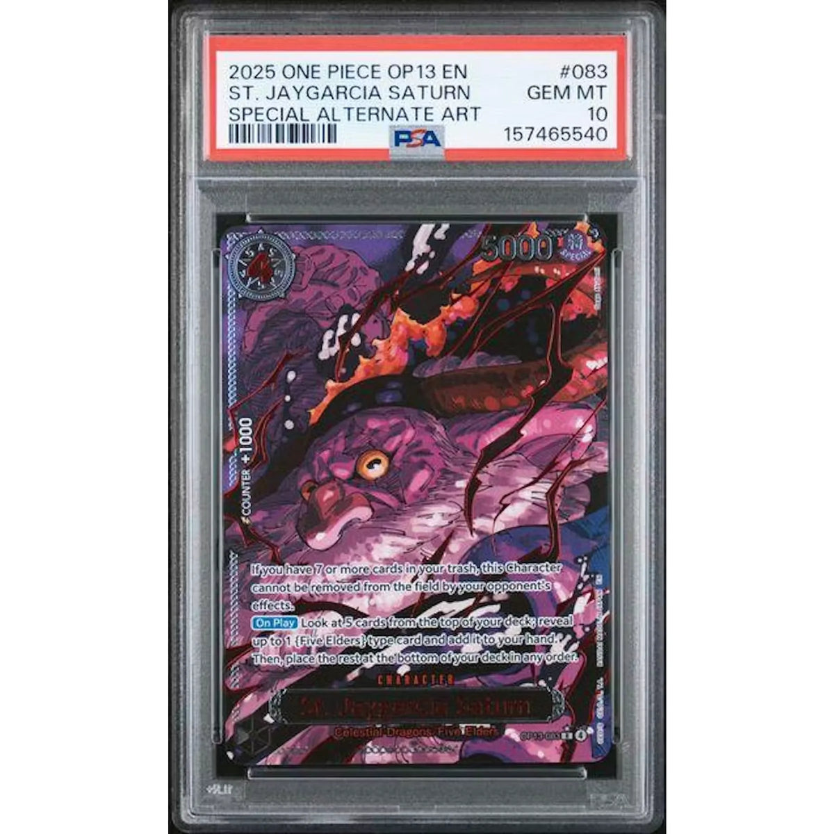 2025 One Piece OP13 St. Jaygarcia Saturn Special Alternate Art #083 | PSA 10 | P5182723