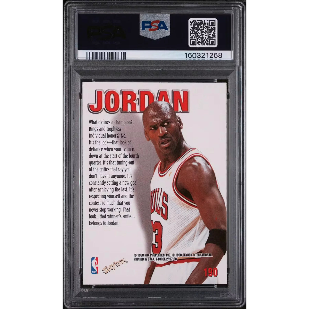 Michael Jordan 1997 Skybox Z-Force #190 | PSA 9 | P5182724